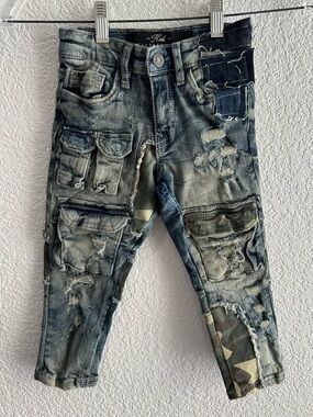 Jordan Craig Legacy Edition Boys Size 3 Distressed Camo Cargo Jeans